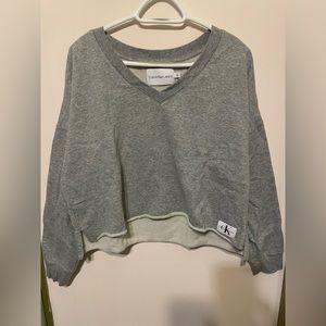 Calvin Klein Grey Cropped Sweatshirt